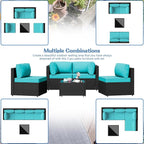 Shintenchi 5 Pieces Outdoor Patio Sectional Sofa Couch, Patio Conversation Sets - Image 6