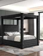 Velvet Canopy Bed Frame King - Image 6