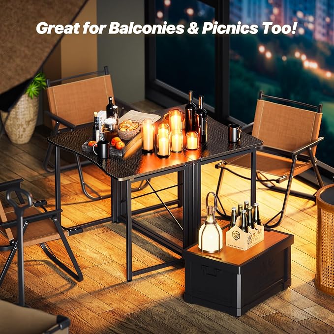 Huuger Folding Desk for Small Spaces, 31.5 Inch Foldable Computer Table - Image 6