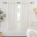 RYB HOME Linen Semi Sheer Curtains 63 inch Length by RYBHOME