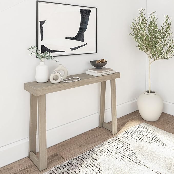 Plank+Beam Classic 46 Inch Console Table, Solid Pine Wood Entryway Table by PlankBeam