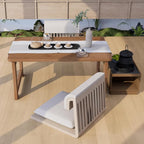 Japanese Floor Table, Bamboo Folding Coffee Table, Portable Solid Wood Japanese - Image 7