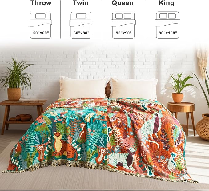 LUTBM Throw Blanket for Bed Couch Sofa Soft Cotton Twin Summer Blankets for - Image 3