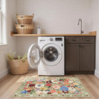 Green Garden Floral Hallway Runner Rug 2x5 - Image 4