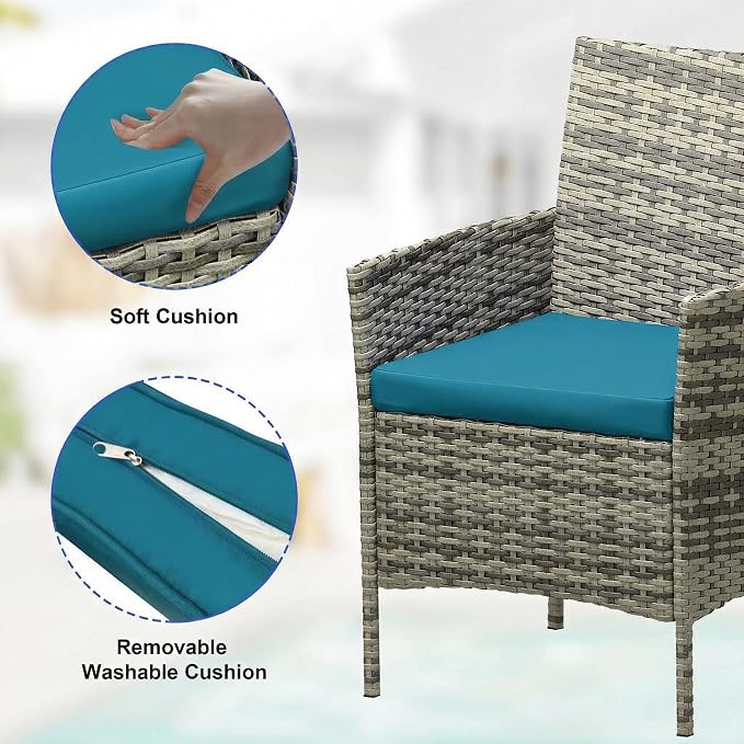 GarveeLife 3 Piece Patio Furniture Set, Rattan Outdoor Furniture - Image 4