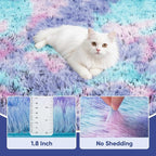PLHXFR 8x10 Area Rugs Living Room: Fluffy Bedroom Soft Shag Rug Kid Rainbow | - Image 5