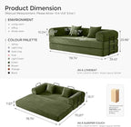 79" Convertible Sofa Bed with Fixed-Shape Frame & Removable Armrests, Modular - Image 3