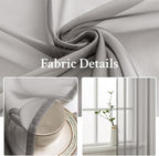 MIULEE Grey Sheer Curtains for Living Room 2 Panels 54 X 84 Inches | Light - Image 3