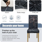BIETYONE Stretch Dining Chair Covers Set of 6, Soft Removable Washable Kitchen - Image 3