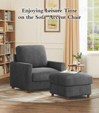 Kidirect 35.5in Oversized Accent Chair, Corduroy Reading Chair - Image 7