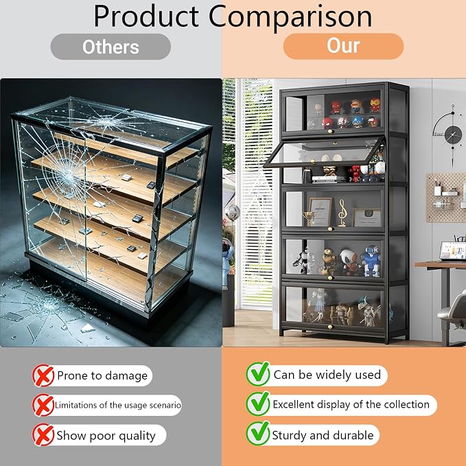 Display Cabinet with Acrylic Door, 5-Tier Curio Display Cabinet, Display Case - Image 5