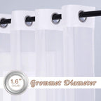 NICETOWN Sheer White Curtains 96 inches Length - Image 2