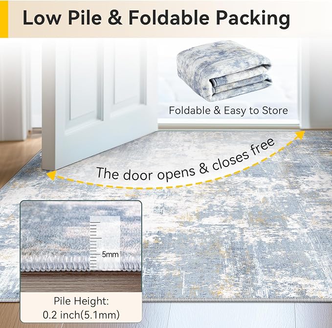 RELEANY Washable 5'x7' Abstract Area Rug - Image 8