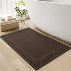 RESARE Waffle Bath Mat for Bathroom Non Slip Bathroom Rugs 20x32 Dark Brown | by Resare
