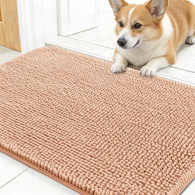 OLANLY Dog Door Mat for Muddy Paws 30x17, Super Absorbent Chenille Mud Mat | by OLANLY