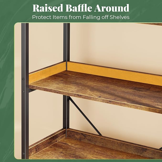 Huuger 5 Tier Bookshelf, Display Bookshelf - Image 5