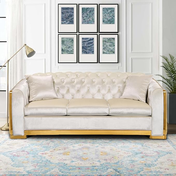 WinJoy 82.3 Inch Velvet Sofa Set - Image 3
