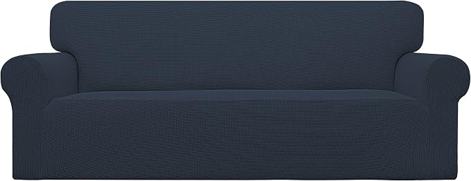 Easy-Going Stretch Oversized Sofa Couch Slipcover Washable Dark Blue | 1-Piece by Easy-Going