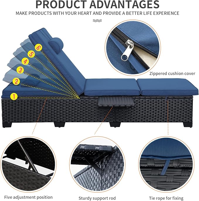 WAROOM Outdoor Chaise Lounge Chairs - Image 5
