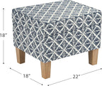 HomePop Home Decor |Upholstered Modern Rectangular Storage Ottoman | Hinged Lid - Image 3