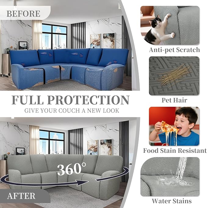 100% Waterproof Sectional Recliner Couch Covers - Image 6