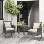 Tangkula 3-Piece Patio Furniture Set, PE Wicker Conversation Bistro Set w/A - Image 4