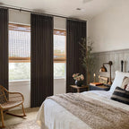 Linen Pleated Semi Sheer Dark Chocolate Back Tab Curtains 120 Inches Long | - Image 7