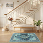 RELEANY Washable Area Rug, Small 2'6"x4', Teal | Non-Slip, Water Repellent - Image 2