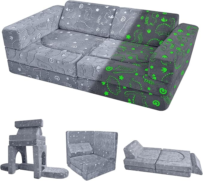 MeMoreCool 10-Piece Kids Couch, Modular Kids Sofa by MeMoreCool