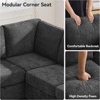 127'' Oversized U Shaped Modular Sofa, Sectional Couches - Image 4