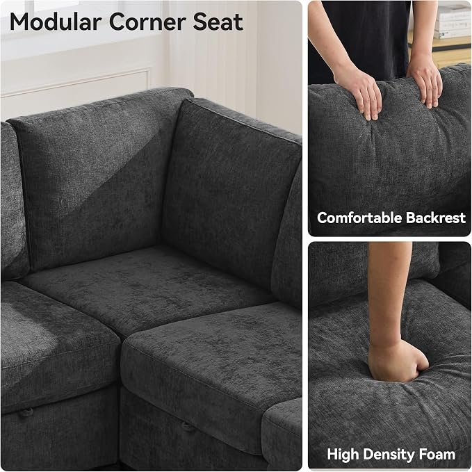 104'' V Shaped Modular Sofa, Sectional Couch - Image 4