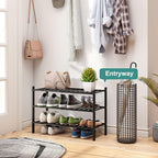 viewcare 3-Tier Black Bamboo Shoe Rack - Image 5