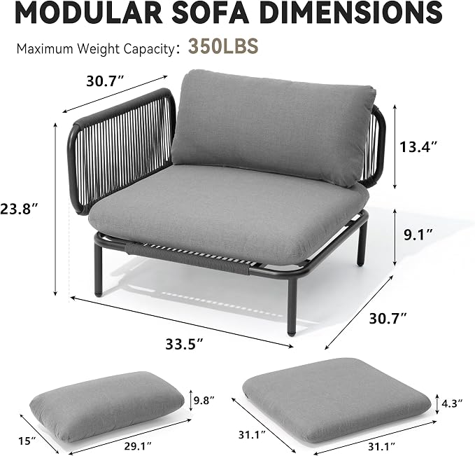 Crestlive Products Outdoor Oversized Loveseat Set, Patio Conversation Sets - Image 8