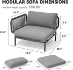 Crestlive Products Outdoor Patio Furniture Set, 6 Seater Modular Oversized - Image 4
