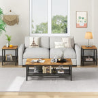 furlinkhm Coffee Table Set of 3, Industrial Coffee Table - Image 4