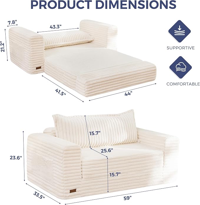 MAXYOYO Convertible Sofa Bed, 2 in 1 Folding Couch Bed - Image 2