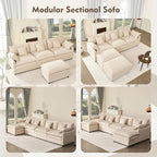 GOSUHI 108" U Shaped Couch, Modular Sectional Sofa, 3-Seater Comfy Cloud Couch - Image 8