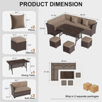 LOUVIXA 7 Pieces Patio Furniture Set, Outdoor Patio Furniture, Wicker - Image 2