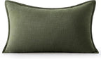 MIULEE Decorative Linen Lumbar Pillow Cover 12x20 Inch Dark Olive Green | Boho - Image 7