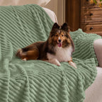 BEDELITE 3D Ribbed Sage Grey Green Fleece Twin Blanket - Image 3