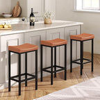 HOOBRO Bar Stools, Counter Height Stools, Saddle Barstools - Image 5