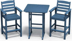 SERWALL Balcony Adirondack Chairs and Table 3 Pieces Set, Adirondack Bar Height by SERWALL