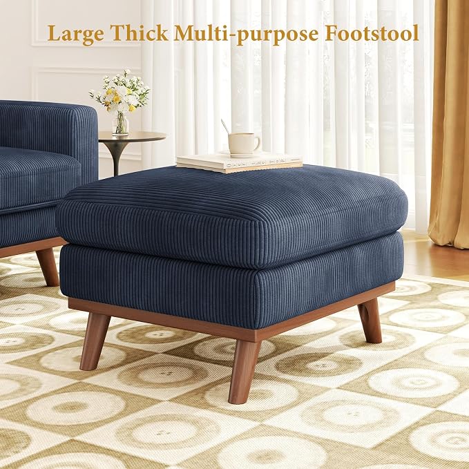 Vesgantti Large Ottoman for Modular Sofa, 29.5" Corduroy Ottoman - Image 8