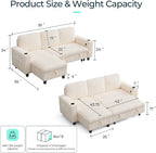 LINSY HOME Sectional Sleeper Sofa Pull Out Couches - Image 2