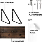 BAMEOS Floating Shelves Rustic Wood Wall Shelf Wall Mounted Shelves - Image 7