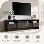 AMERLIFE 70" Modern TV Stand for TVs up to 80", Fluted Wood Entertainment Center - Image 6