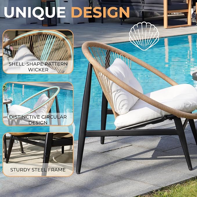 Grand patio 1-Piece Wicker Outdoor Chair, Patio Oversized Chair - Image 3