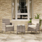 3-Piece Outdoor Furniture Set, PE Rattan Wicker Chairs - Image 7
