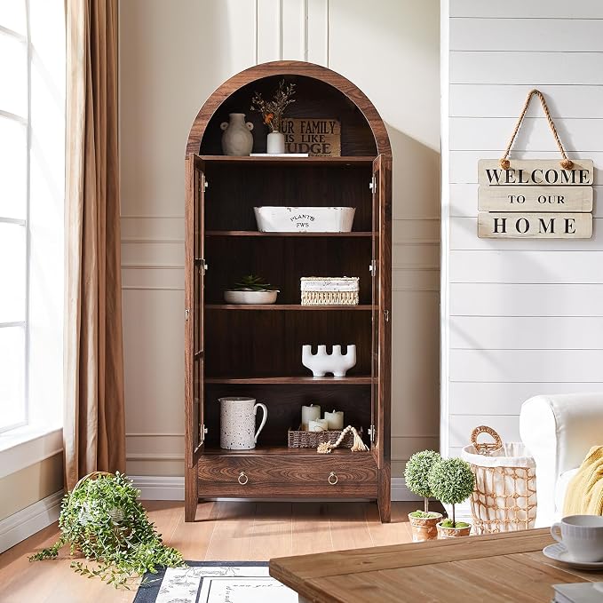 RowyPoey Farmhouse Arched Cabinet - Image 3