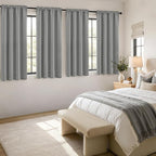 MIULEE Light Grey Blackout Curtains 4 Panels Set 72 Inch Length Bedroom | - Image 4